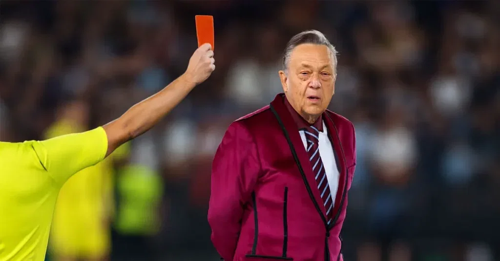 David Sullivan gets the red card