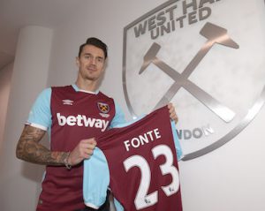 LONDON, ENGLAND - JANUARY 20: West Ham United Unveil New Signing Jose Fonte at The London Stadium on January 20, 2017 in London, England. (Photo by Arfa Griffiths/West Ham United via Getty Images) *** Local Caption *** Jose Fonte