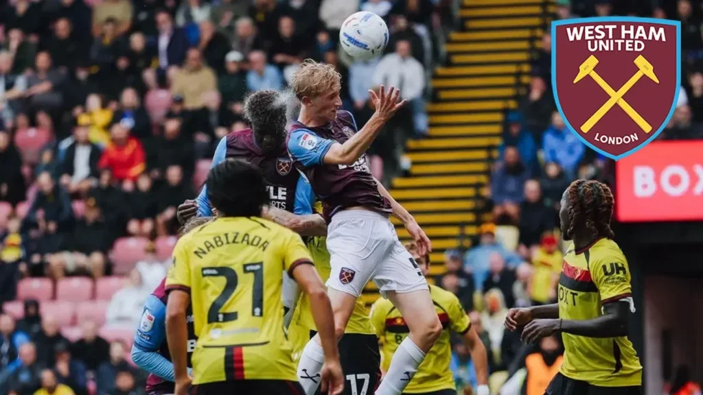 Airidas Golambeckis impressed for West Ham during the Championship draw against Watford at Vicarage Road.