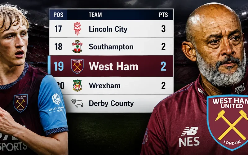 Image for West Ham Drop to 19th as Nuno’s Biggest Problem Becomes Clear