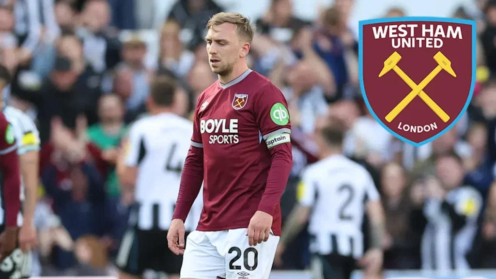 West Ham captain Jarrod Bowen looks dejected