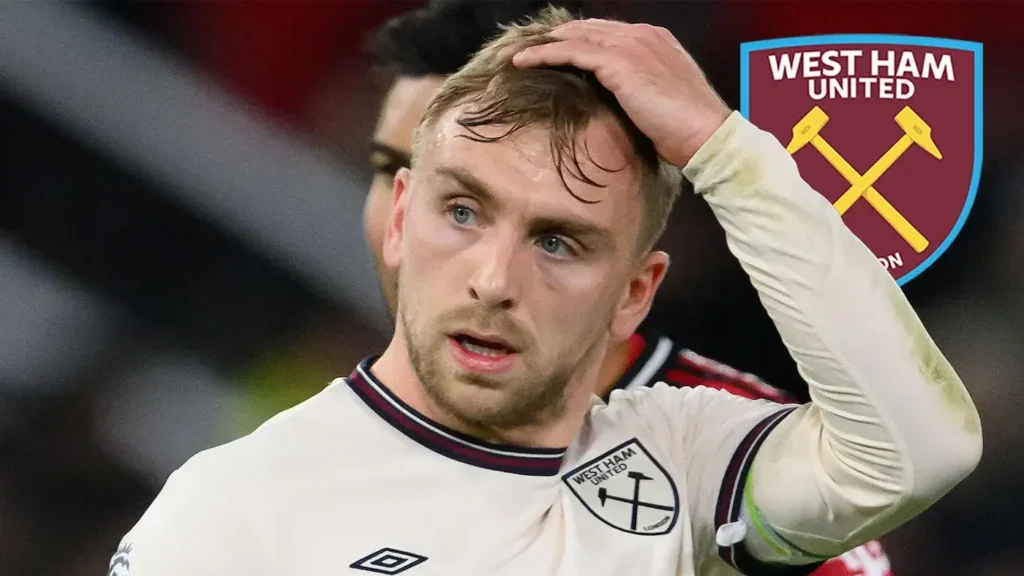 West Ham captain Jarrod Bowen looks disappointed