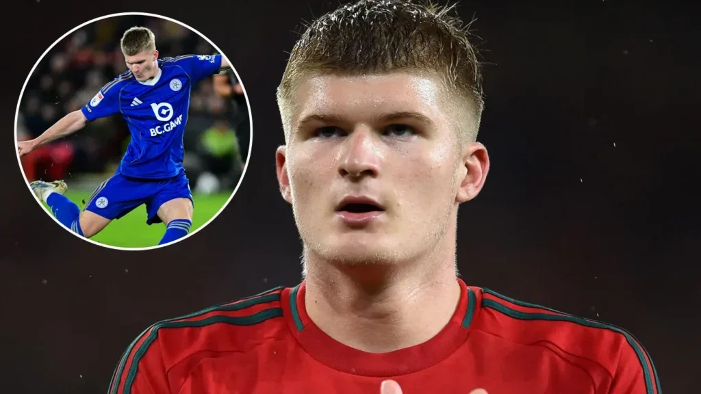 Wales international Jordan James in action during his loan spell with Leicester City.