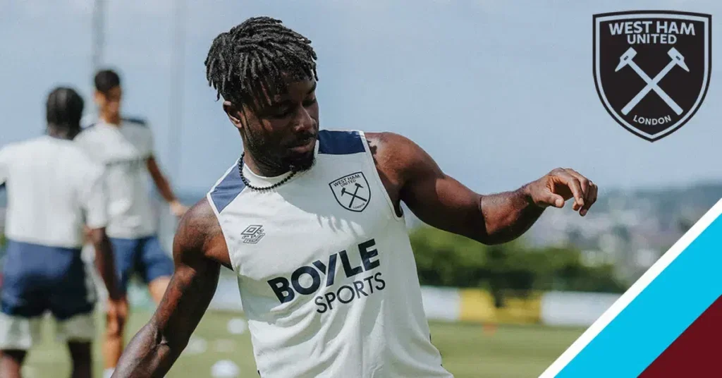 Maxwel Cornet trains with West Ham