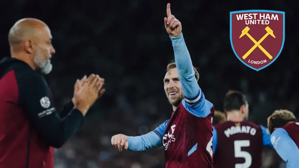 Jarrod Bowen celebrates as West Ham beat Wrexham 6-0 at the London Stadium