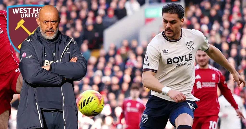 Nuno Espirito Santo looks on as West Ham struggle against Liverpool