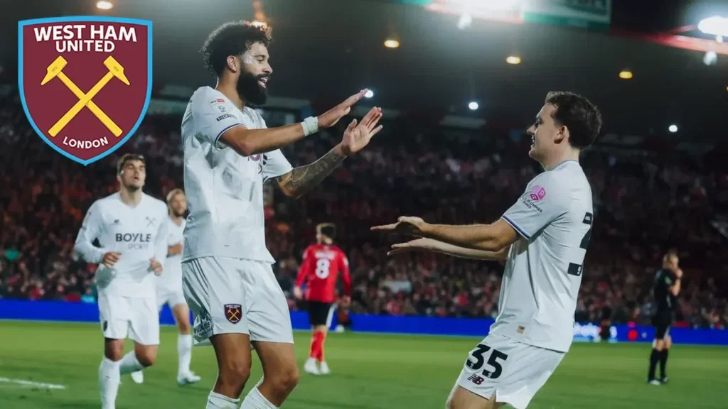 Pablo and Austbo celebrate for West Ham but it wasn't all easy against Lincoln
