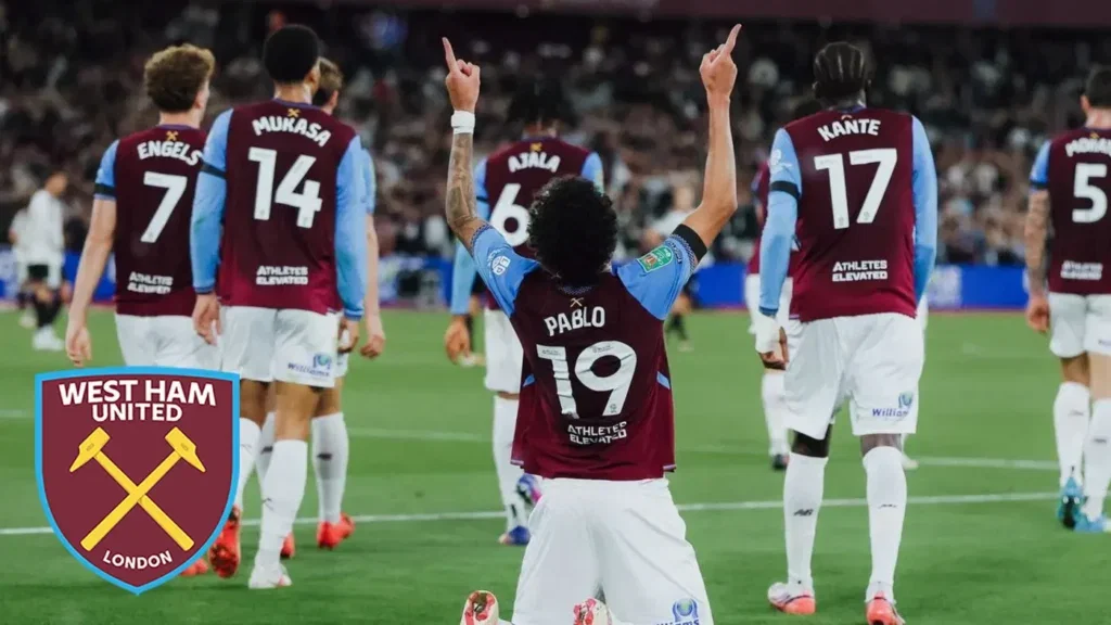 Pablo scores his first West Ham goal during the EFL Cup game against Fulham
