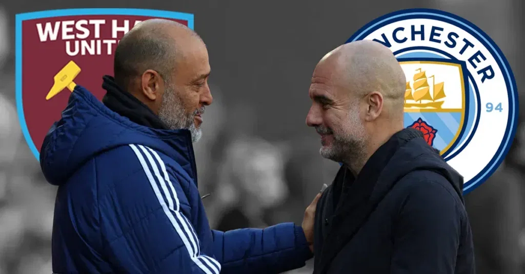 Pep Guardiola and Nuno Espirito Santo shake hands