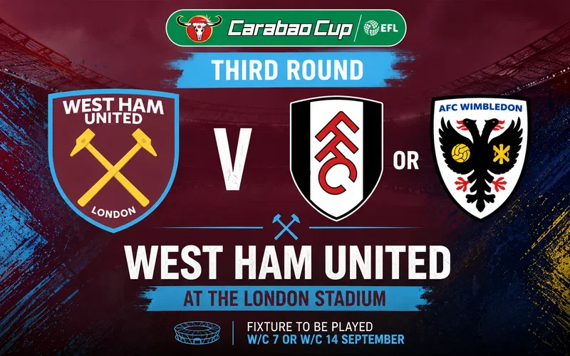 Image for West Ham Handed London Derby in Carabao Cup Third Round