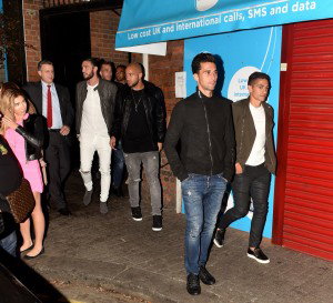 Piture from the Sun shows the players during their night outi 